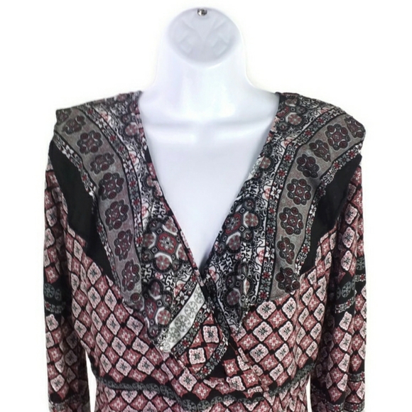 Wild Blue Sadie Robertson Ruffled Long Sleeve Shorts Romper Womens Multicolor L - Picture 2 of 16